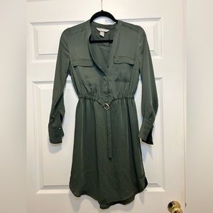 H&M green silk dress